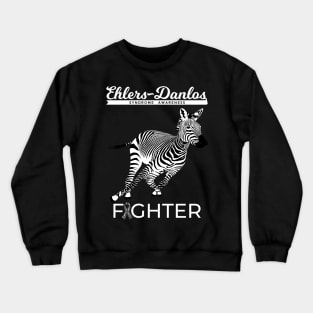 Ehlers Danlos Awareness Fighter Zebra Light Text Crewneck Sweatshirt